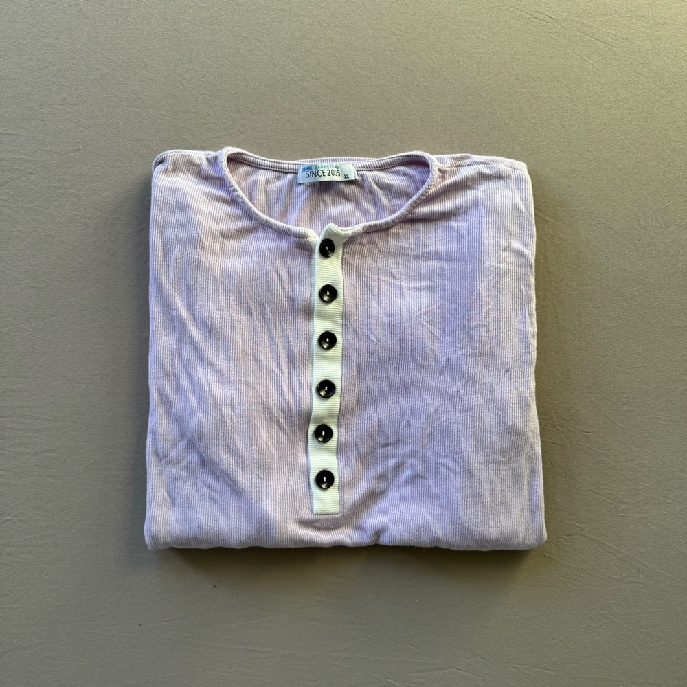 Soft Ribbed Henley Top